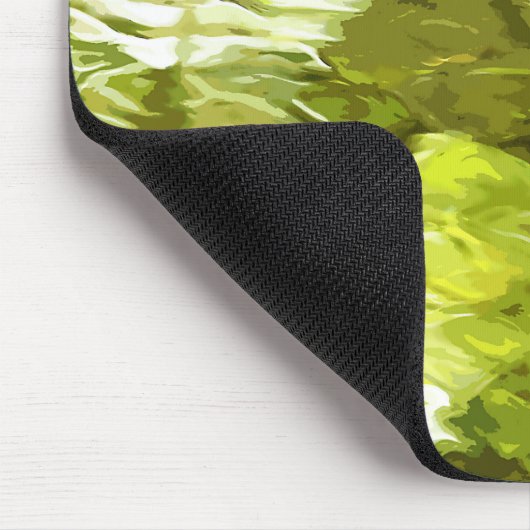 Grüne Blätter im Wasser Mousepad (Ecke)