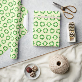 Grüne Blätter in einem gelben Kreis Geschenkpapier