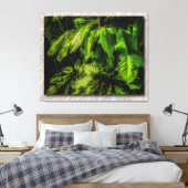 Grüne Blätter in sonnendurchfluteten Leinwand druc (Insitu (Schlafzimmer))