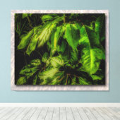 Grüne Blätter in sonnendurchfluteten Leinwand druc (Insitu (Holzboden))