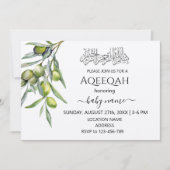 Grüne Blätter Islamische Aqiqa Aqeeqa Einladung (Vorderseite)