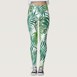 Grüne Blätter Jungle Style Leggings