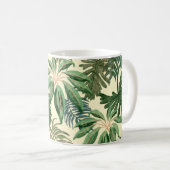 Grüne Blätter Kaffeetasse (VorderseiteRechts)