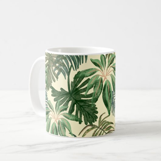Grüne Blätter Kaffeetasse (Vorderseite Links)