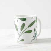 Grüne Blätter Kaffeetasse (VorderseiteRechts)