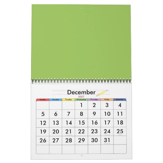 Grüne Blätter Kalender (Dez 2027)