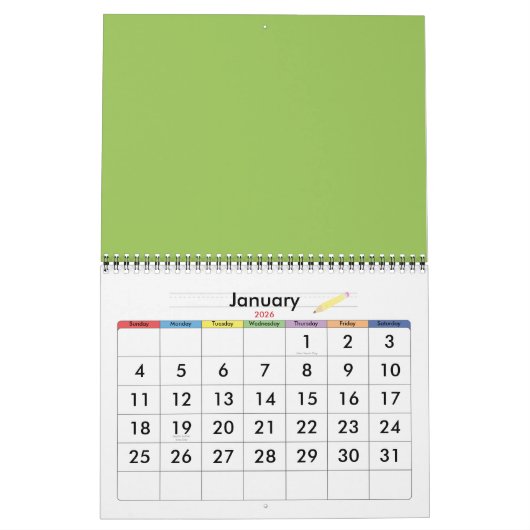 Grüne Blätter Kalender (Jan 2026)