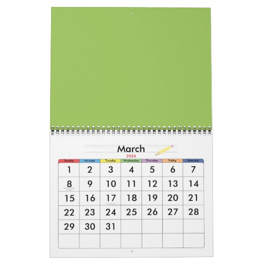 Grüne Blätter Kalender (Mär 2026)