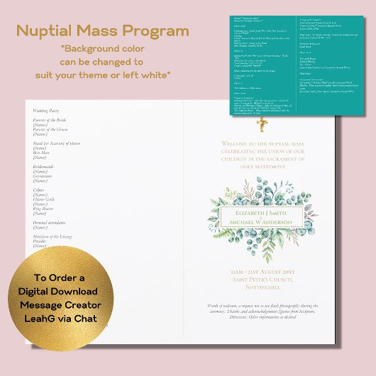 Grüne Blätter Katholische Hochzeitssemasse