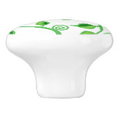 Grüne Blätter Keramikknauf (Seitenansicht)