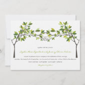 Grüne Blätter Knotted Liebe Trees Summer Wedding Einladung (Vorderseite)