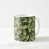 Grüne Blätter Koboldaugen Kaffeetasse (VorderseiteRechts)