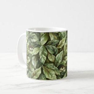 Grüne Blätter Koboldaugen Kaffeetasse