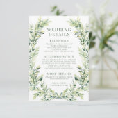 Grüne Blätter Kranz Hochzeit Details Karte (Stehend Vorderseite)