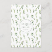 Grüne Blätter Kranz Hochzeit Details Karte (Rückseite)