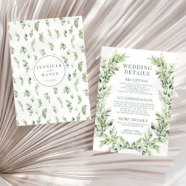 Grüne Blätter Kranz Hochzeit Details Karte