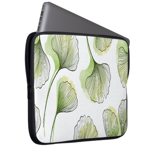 Grüne Blätter Laptopschutzhülle (Vorne Rechts)