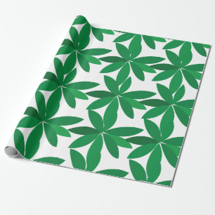 Grüne Blätter Laubwerk Geschenkpapier
