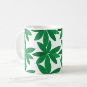 Grüne Blätter Laubwerk Kaffeetasse (Vorderseite Links)