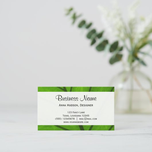 Grüne Blätter, Leaf, Pflanze, Floristry, Blume Sho Visitenkarte (Stehend Vorderseite)