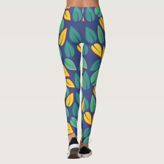 Grüne Blätter Leggings (Rückseite)