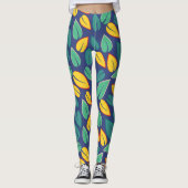 grüne Blätter Leggings (Vorderseite)