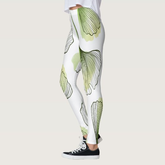 Grüne Blätter Leggings (Links)