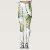 Grüne Blätter Leggings (Vorderseite)