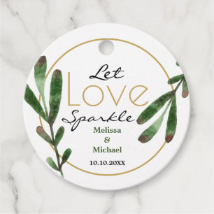 Grüne Blätter Ließ Liebe Sparkle Wedding Vielen Da Geschenkanhänger