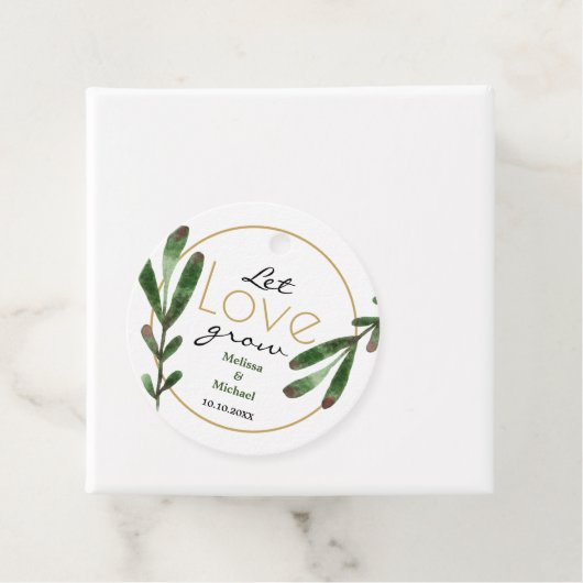 Grüne Blätter Ließ Liebe wachsen Hochzeit Danke Geschenkanhänger (Beispiel)