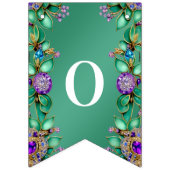 Grüne Blätter Lila Edelsteine Jagdflagge Wimpelkette (Zweite Fahne)