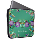 Grüne Blätter Lila Edelsteine Laptop-Sieb Laptopschutzhülle (Vorne Rechts)