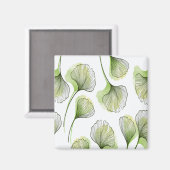 Grüne Blätter Magnet (Vorderseite/Rückseite)