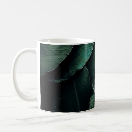 GRÜNE BLÄTTER MAKROFOTOGRAFIE KAFFEETASSE (Links)