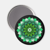 Grüne Blätter Mandala Magnet (Vorderseite/Rückseite)