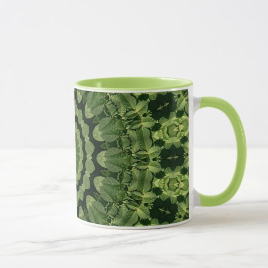 Grüne Blätter Mandala Tasse (Rechts)