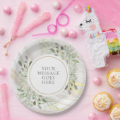 Grüne Blätter Marble Swirl Feier Pappteller (Party)