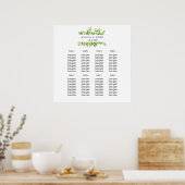 Grüne Blätter Minimale Hochzeitssattelkarte Poster (Küche)