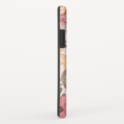 Grüne Blätter mit rosa Farbton Case-Mate iPhone Hülle (Hinten/Rechts)