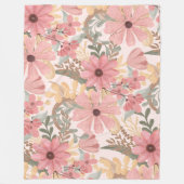 Grüne Blätter mit rosa Farbton Fleecedecke (Vorderseite)