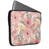 Grüne Blätter mit rosa Farbton Laptopschutzhülle (Vorne Rechts)