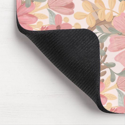 Grüne Blätter mit rosa Farbton Mousepad (Ecke)