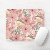 Grüne Blätter mit rosa Farbton Mousepad (Mit Mouse)