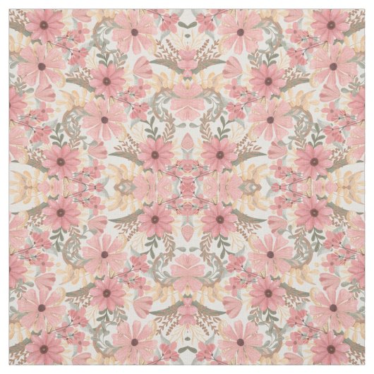 Grüne Blätter mit rosa Farbton Stoff (Muster)