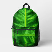 Grüne Blätter mit Ruin Drops-Backpack Bedruckter Rucksack (Vorderseite)