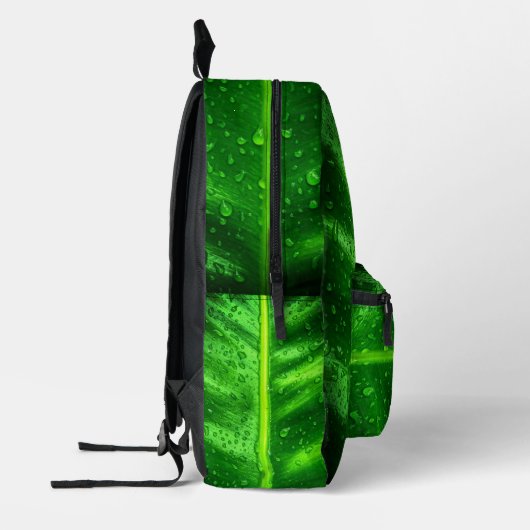 Grüne Blätter mit Ruin Drops-Backpack Bedruckter Rucksack (Links)