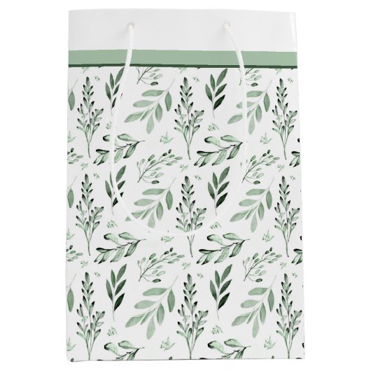 Grüne Blätter mittlere Geschenktüte (Vorderseite)