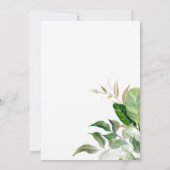 Grüne Blätter Moderne Minimale Hochzeit Einladung (Rückseite)