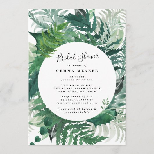 Grüne Blätter Modernes Brautparty (Vorderseite)