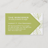 Grüne Blätter Muster Berufliche Visitenkarte (Rückseite)